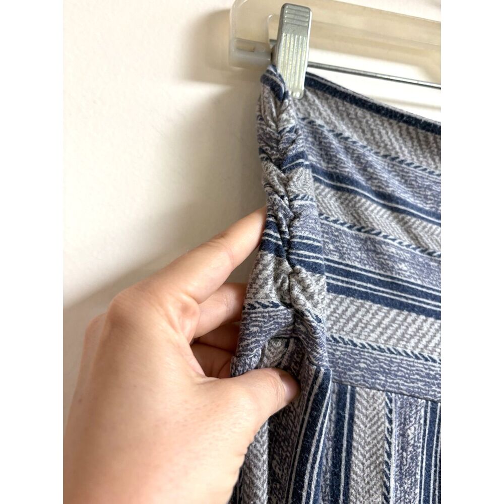 QVC Wide Leg Palazzo Pant Blue Stripe High Waist Flowy Lounge Flare Lisa Rinna S - Picture 6 of 9